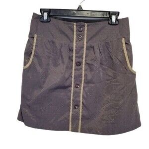 Francesca's Collections Brown Skirt w/ Gold Studs sz Medium